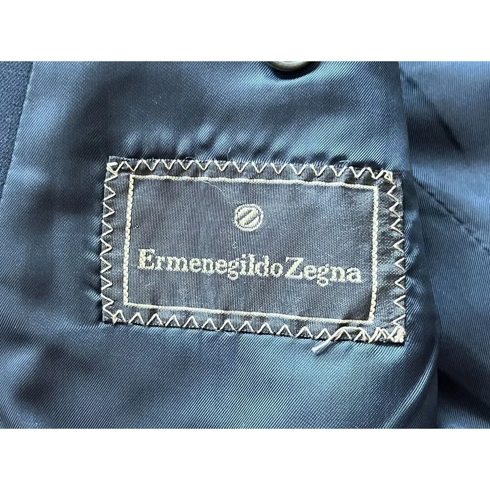 Ermenegildo Zegna Black 100% Wool Button Up Blazer Jacket   Mens Size 50L US 40L